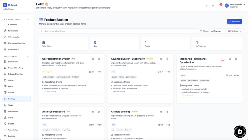 Kolabri: Where AI meets Agile for Product Management – screenshot 13