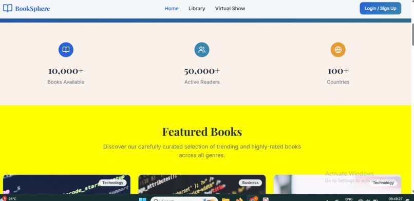 BookSphere –  connects people, pages, and passion—globally.” – screenshot 2