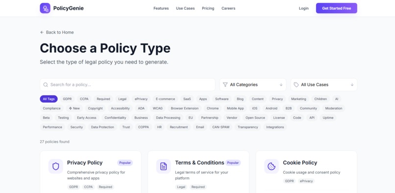 PolicyGenie – Privacy, Terms & Cookie Policies in 60 Seconds – screenshot 7