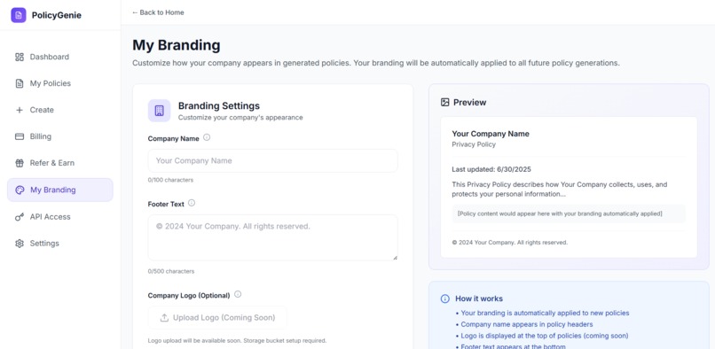 PolicyGenie – Privacy, Terms & Cookie Policies in 60 Seconds – screenshot 18