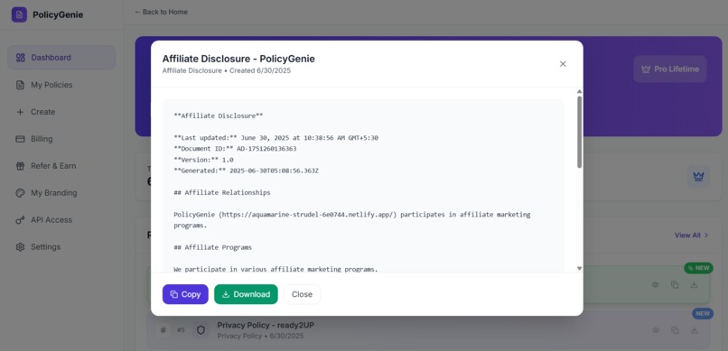 PolicyGenie – Privacy, Terms & Cookie Policies in 60 Seconds – screenshot 20