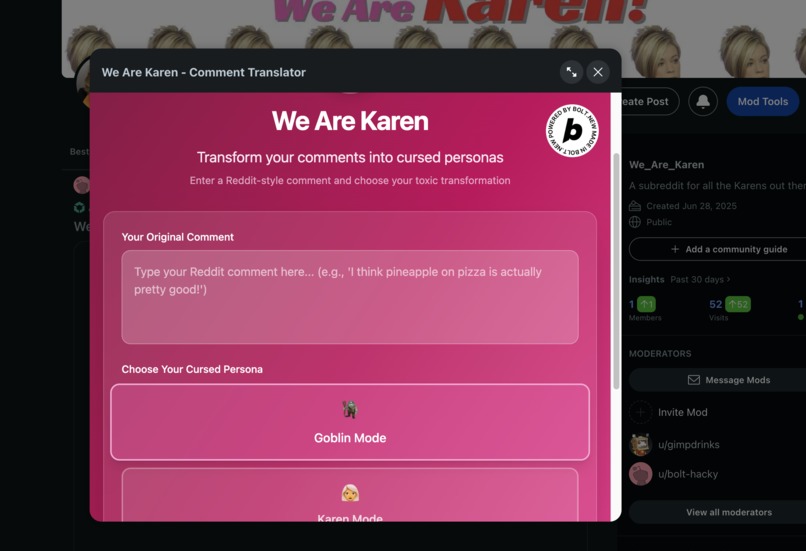 Reddit Useless Sh!t App - We Are Karen Commenter – screenshot 3
