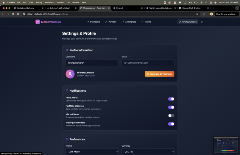 Memevestor.AI – screenshot 1