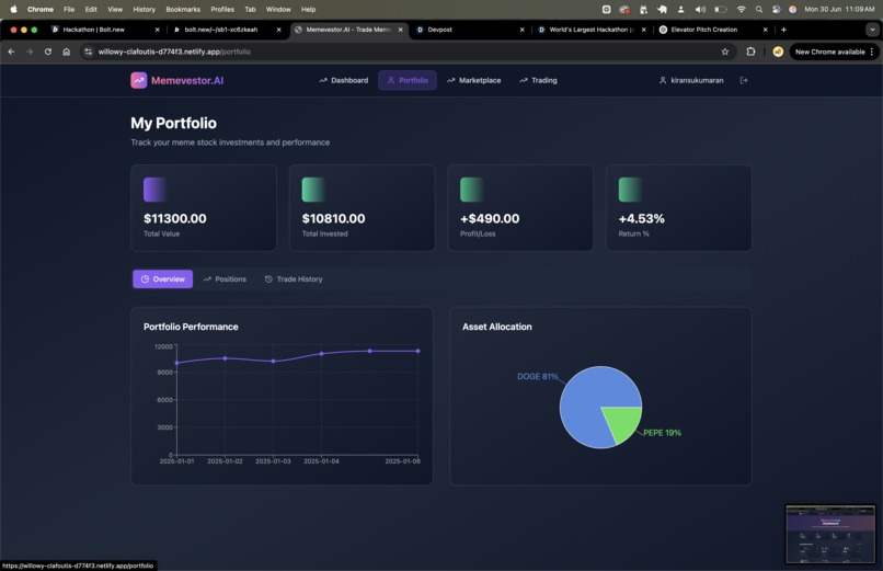 Memevestor.AI – screenshot 2