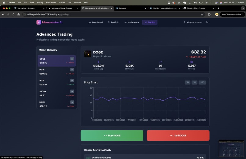 Memevestor.AI – screenshot 3