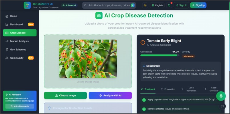 "KrishiMitra AI," an AI-powered personal assistant to farmer – screenshot 3