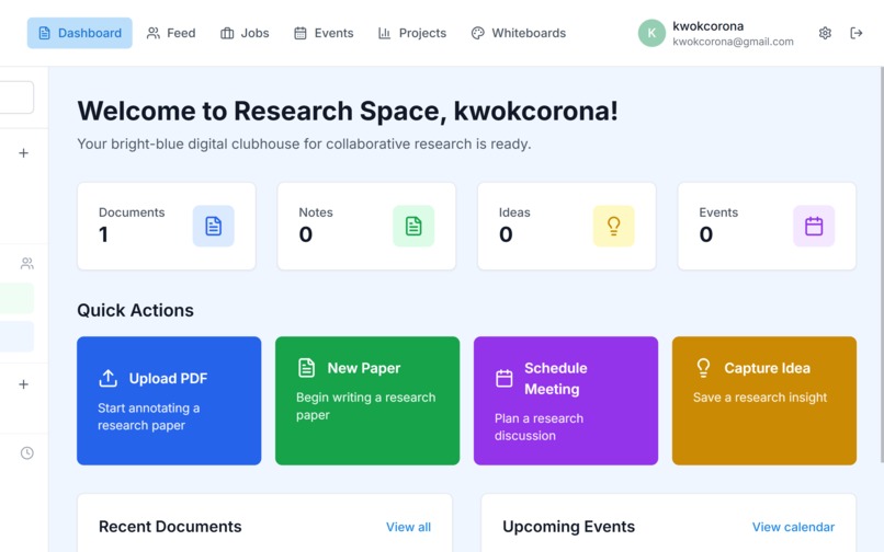 Research Space (RS) – screenshot 1