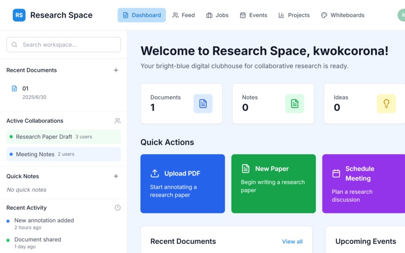 Research Space (RS) – screenshot 2