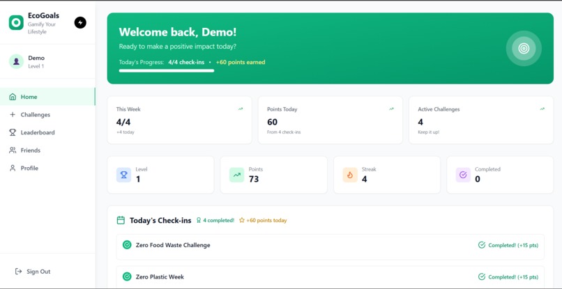 EcoGoals – Gamify Your Lifestyle – screenshot 1