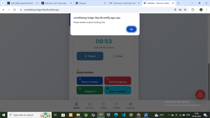 SafeWalk - Women’s Safety Web App – screenshot 4