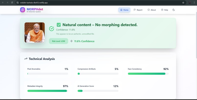 MORPHdet – Detect AI Morphing & Deepfakes – screenshot 1