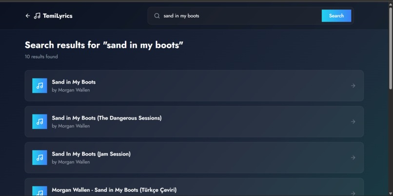 TemiLyrics – screenshot 1