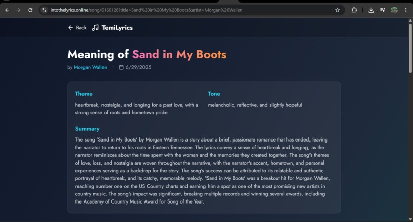 TemiLyrics – screenshot 3