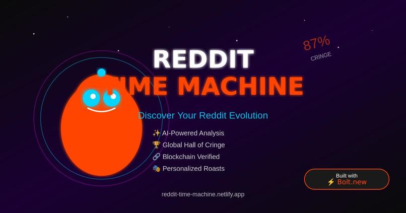   Reddit Time Machine - AI-Powered Reddit User Analyzer – screenshot 1