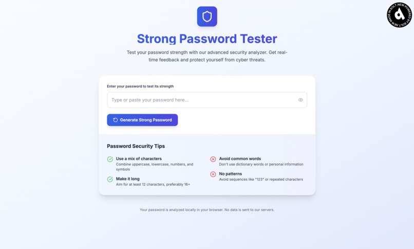 Strong Password Tester | Password Analyzer – screenshot 1