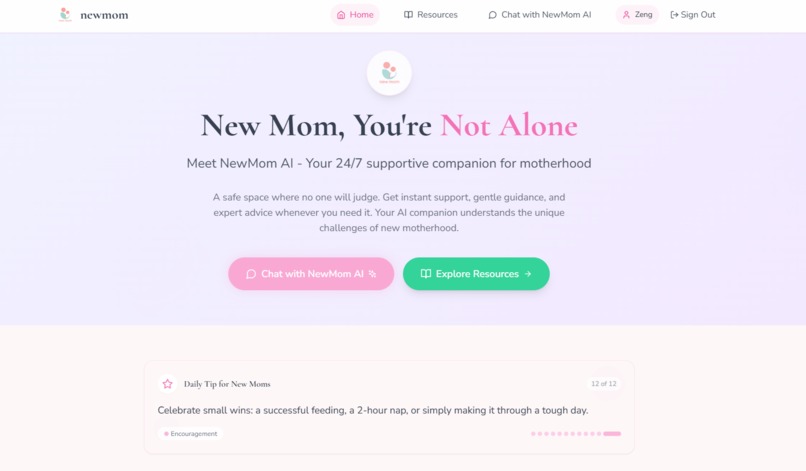 newmom.help – screenshot 2