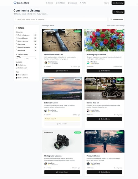Lend-a-Hand – Community-Powered Sharing of Skills & Stuff – screenshot 2