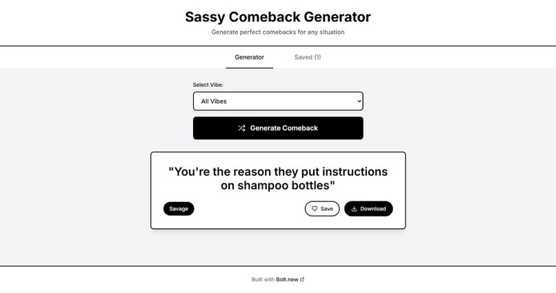  Comeback Generator – screenshot 1