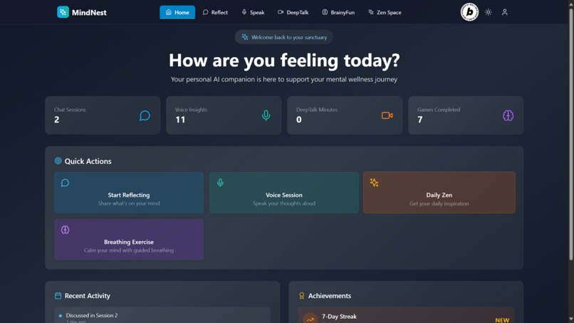 Mindnest - AI wellness companion – screenshot 2