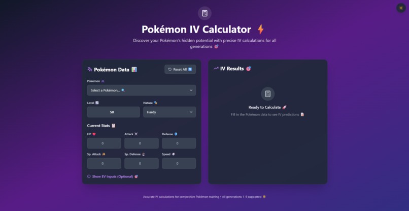 a pokemon iv prediction tool – screenshot 1