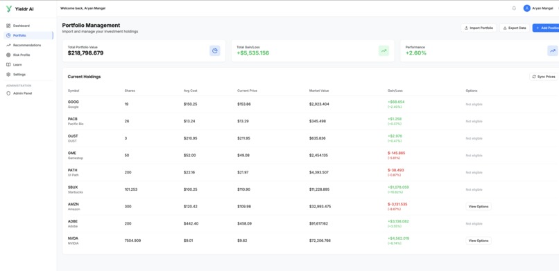 Yieldr AI – screenshot 2
