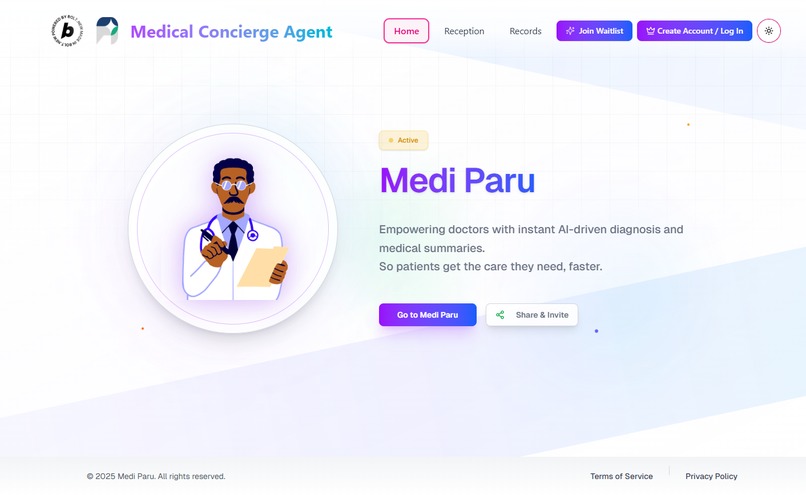 Medi Paru - Medical Concierge Agent – screenshot 1