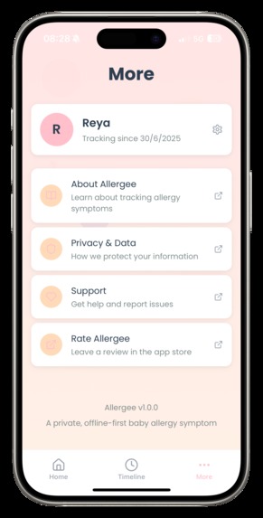 Allergee - a baby allergy symptom tracker app – screenshot 9