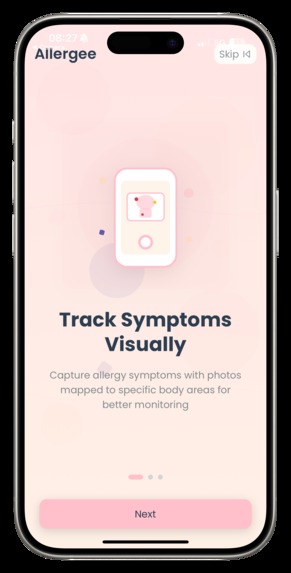 Allergee - a baby allergy symptom tracker app – screenshot 1