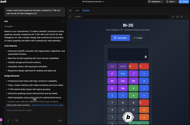 BI-25 Graphing Calculator Web App – screenshot 1