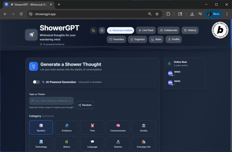 ShowerGPT  – screenshot 1
