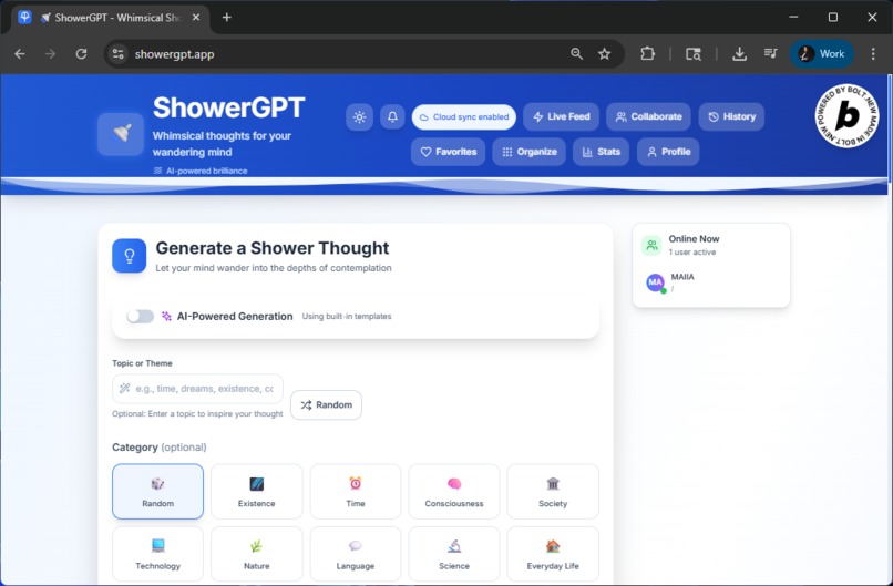 ShowerGPT  – screenshot 2