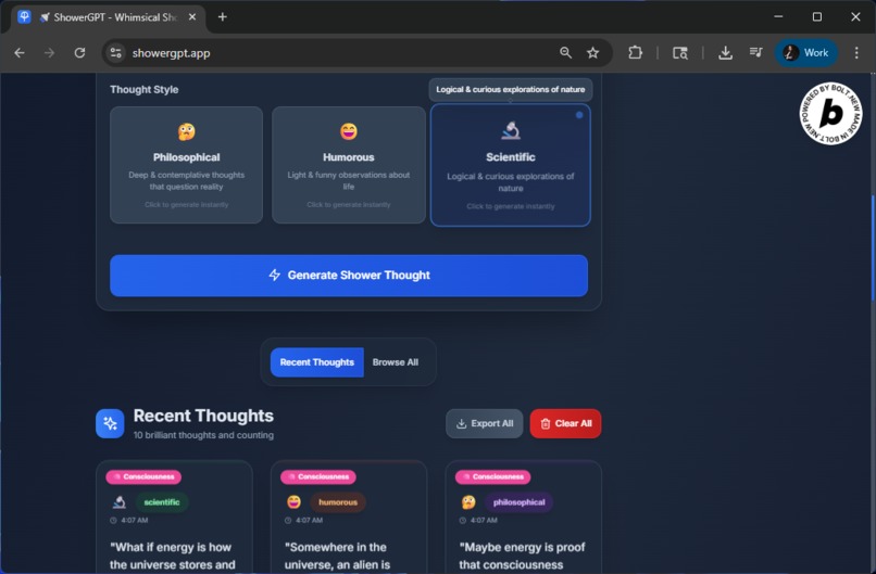 ShowerGPT  – screenshot 3