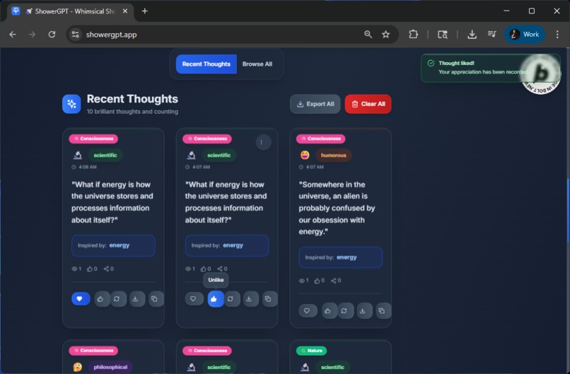 ShowerGPT  – screenshot 5