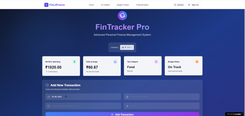 FinLitFusion – screenshot 2