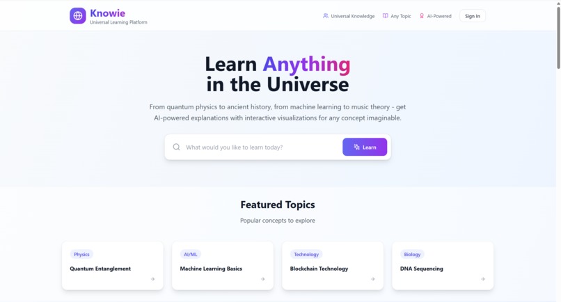 Knowie - Universal Learning Platform – screenshot 1