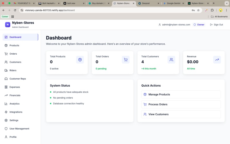 Nyben-Stores Admin – screenshot 2