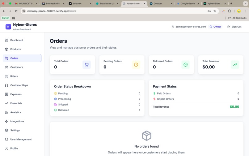 Nyben-Stores Admin – screenshot 3