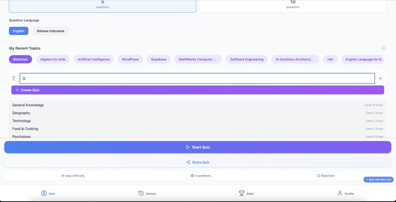 MindLift: AI quizzes from any topic you choose – screenshot 3