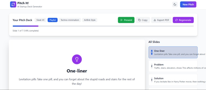 PitchIt! – AI Startup Deck Generator – screenshot 1