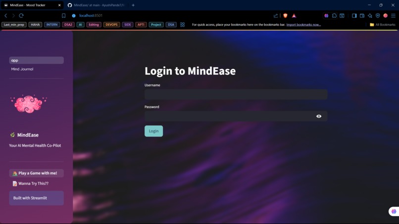 MindEase: Your AI Mental Health Co-Pilot – screenshot 1