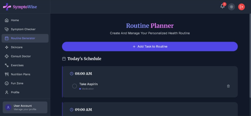 SymptoWise – screenshot 1
