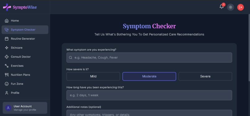 SymptoWise – screenshot 2