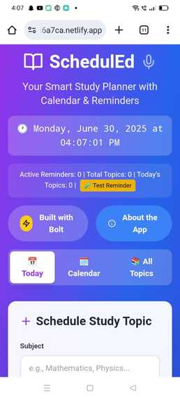 SchedulEd - Smart Study Planner – screenshot 1