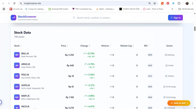 IHSG Screener – screenshot 2