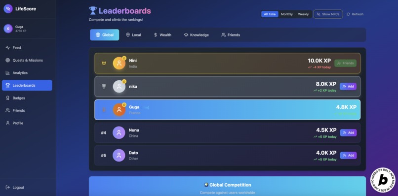 Lifescore – screenshot 2