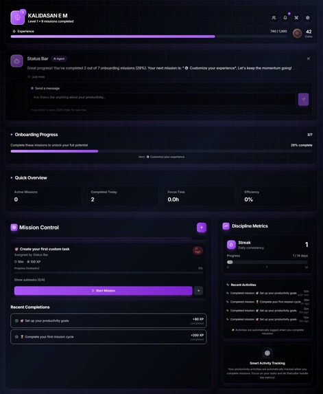 Status Bar – screenshot 3