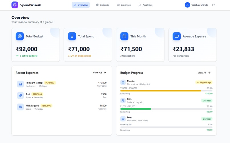 SpendWiseAI – screenshot 2