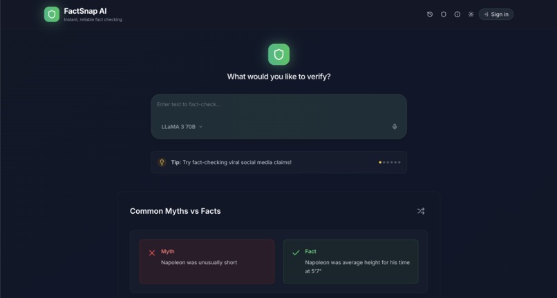 FactSnap – AI Powered Fact-Checking App – screenshot 2