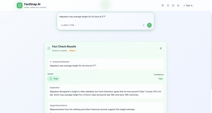 FactSnap – AI Powered Fact-Checking App – screenshot 4