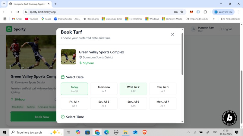 Sporty - Sport Turf booking application – screenshot 3